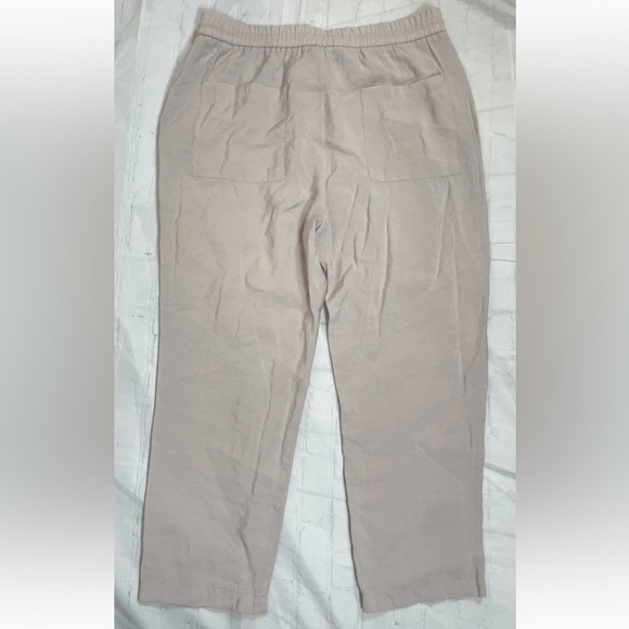 Zara Modal Blend Satin Style Pants W/Pocket Drawstring Woman’s Size XL Beige  - Picture 13 of 16